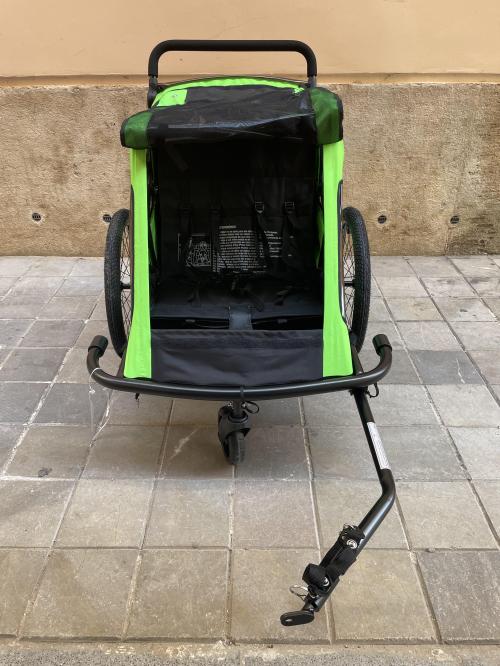 The photos of children's bicycle trailer